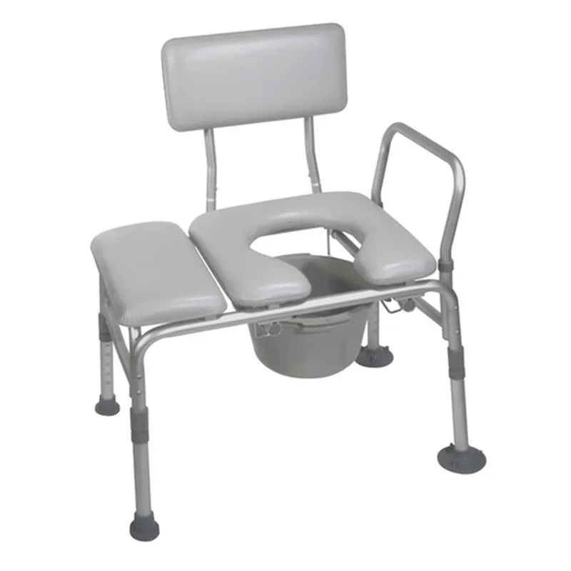 Padded Seat Transfer Bench with Commode Opening - 1 Each