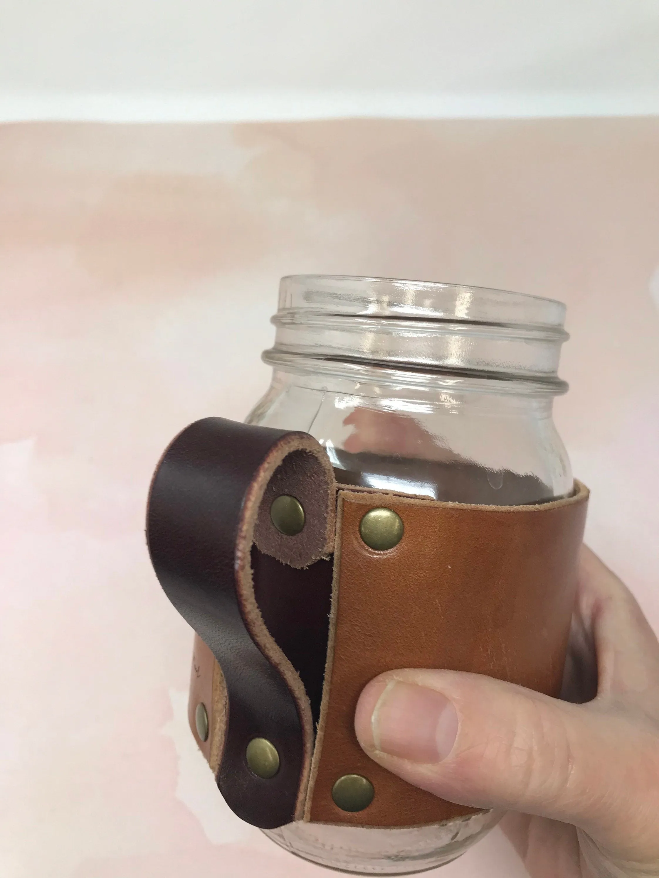 Pair of Mugg Mitts (Qty 2) | Leather Mugg Mitts | Leather Mason Jar Koozies | Limited Edition