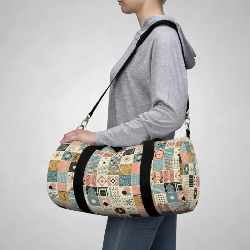 Pastel Geometric Duffel Bag for Style and Function