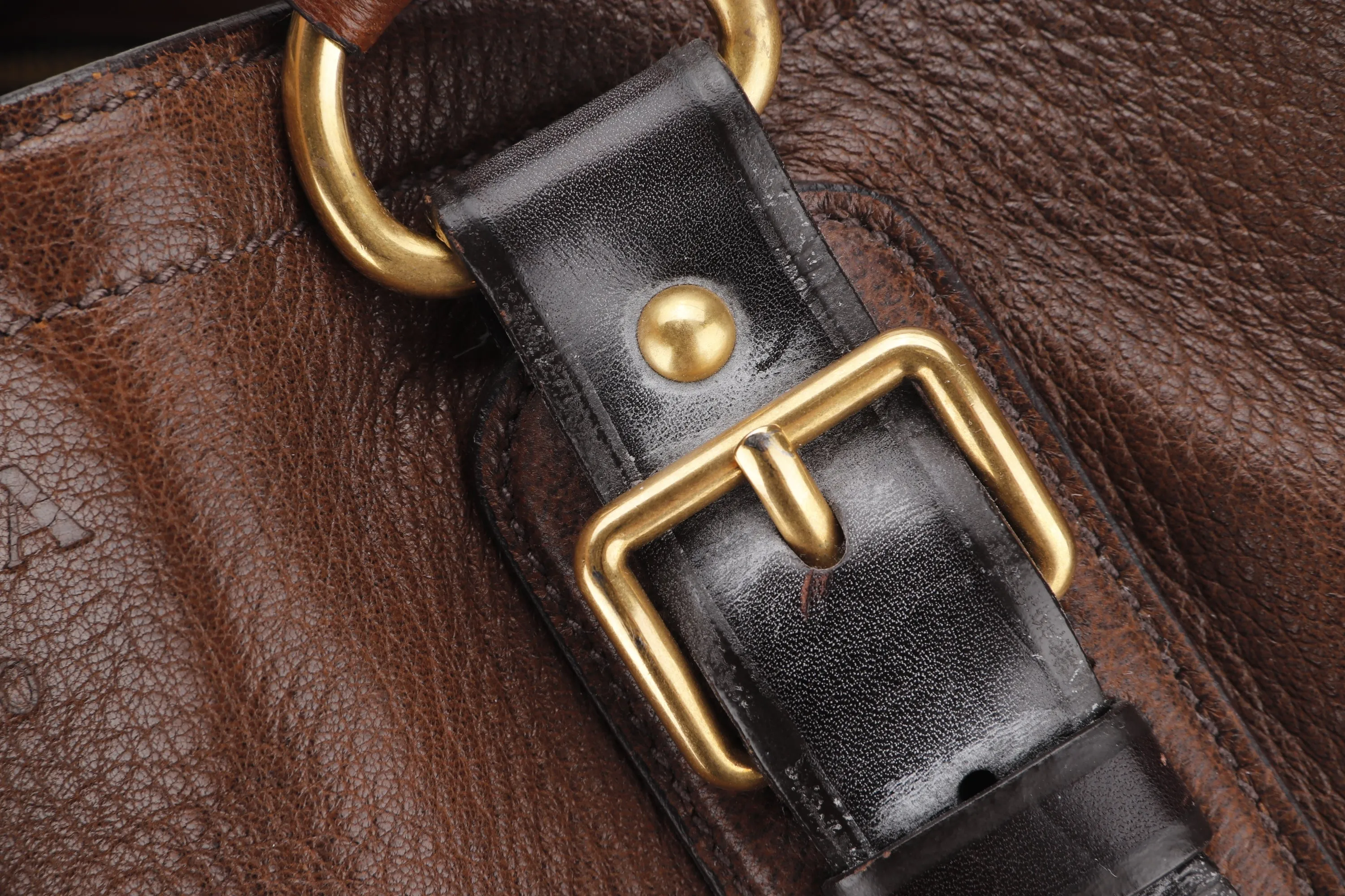 PRADA HOBO BROWN DEERSKIN GOLD HARDWARE, NO DUST COVER & BOX