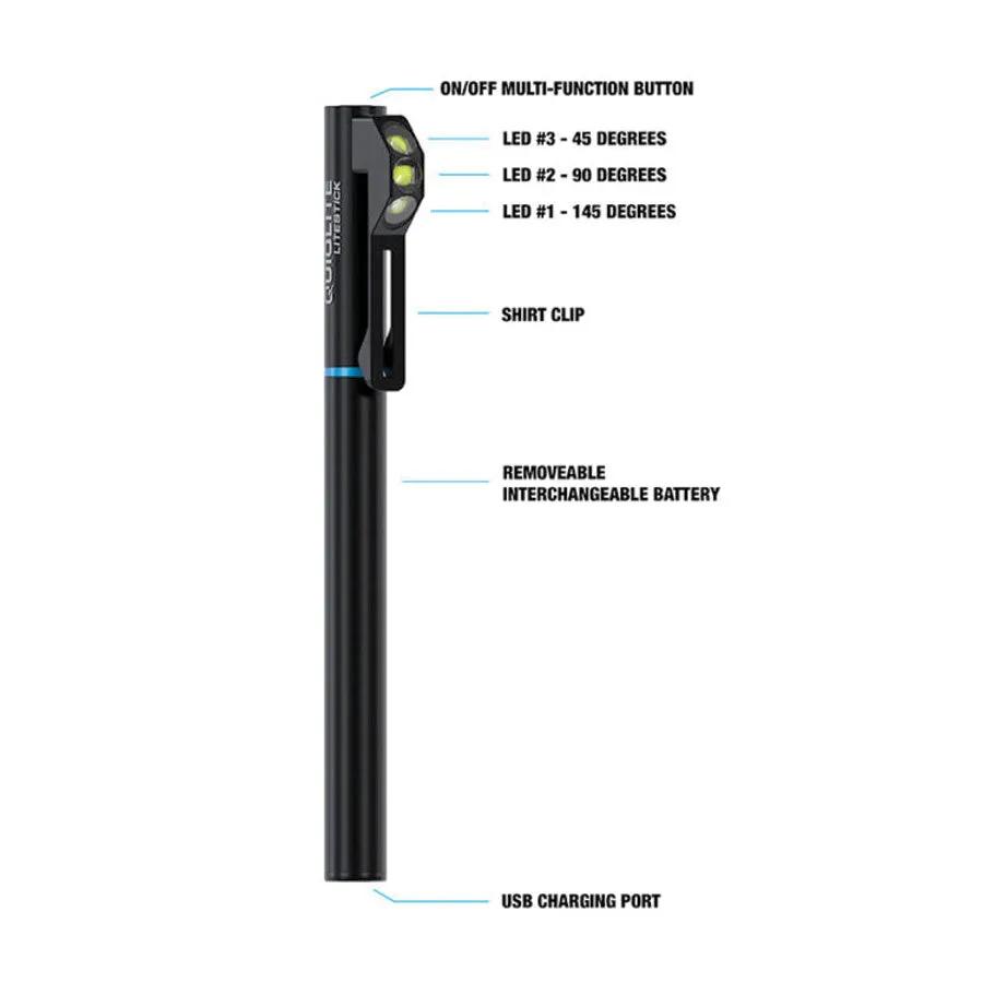 Quiqlite LiteStick Tactical LED Hands Free Clip-On Light