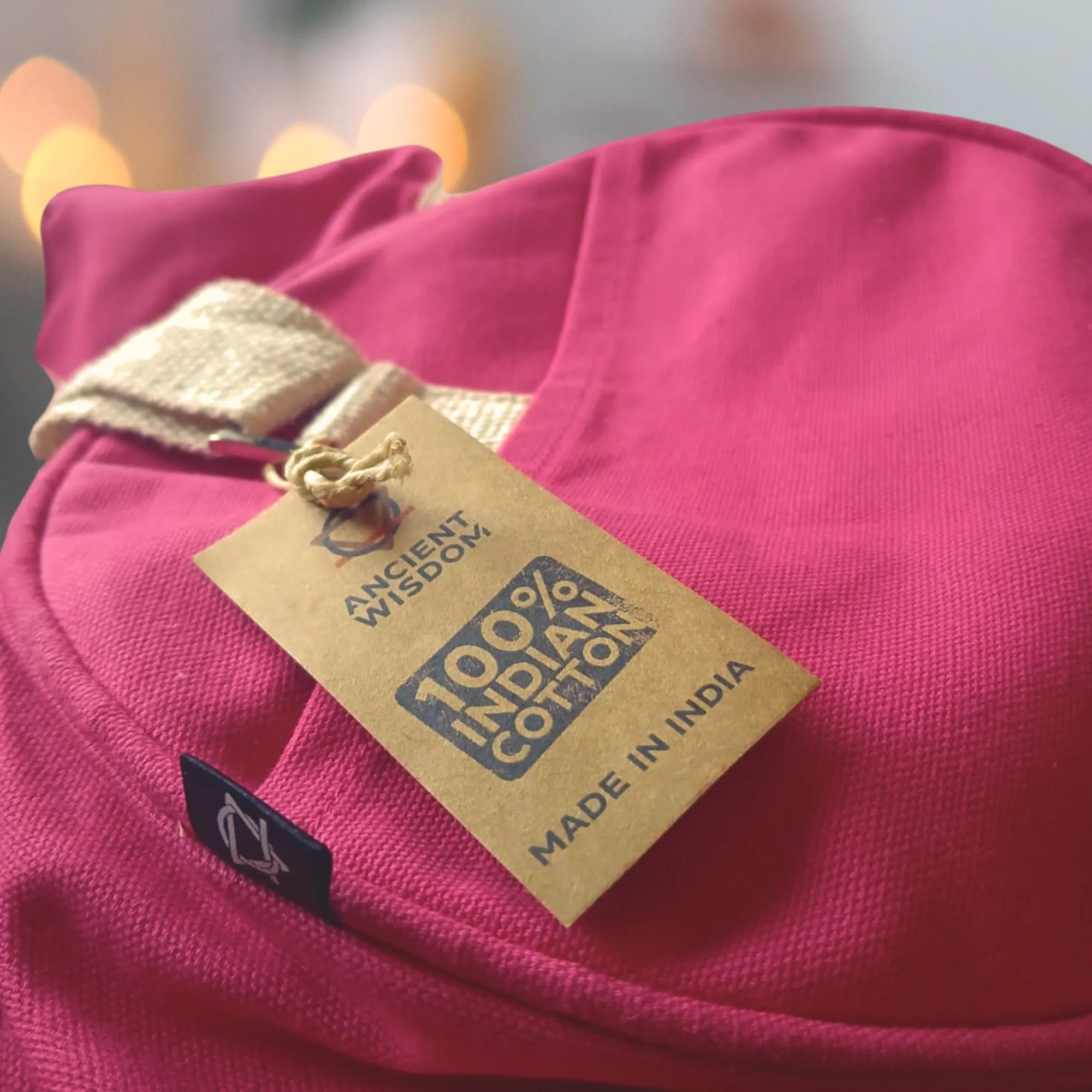 "Don't Quit" Gym Bag – Eco Cotton Canvas Duffel in Cherry Pink for Motivation & Everyday Movement