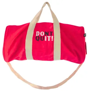 "Don't Quit" Gym Bag – Eco Cotton Canvas Duffel in Cherry Pink for Motivation & Everyday Movement