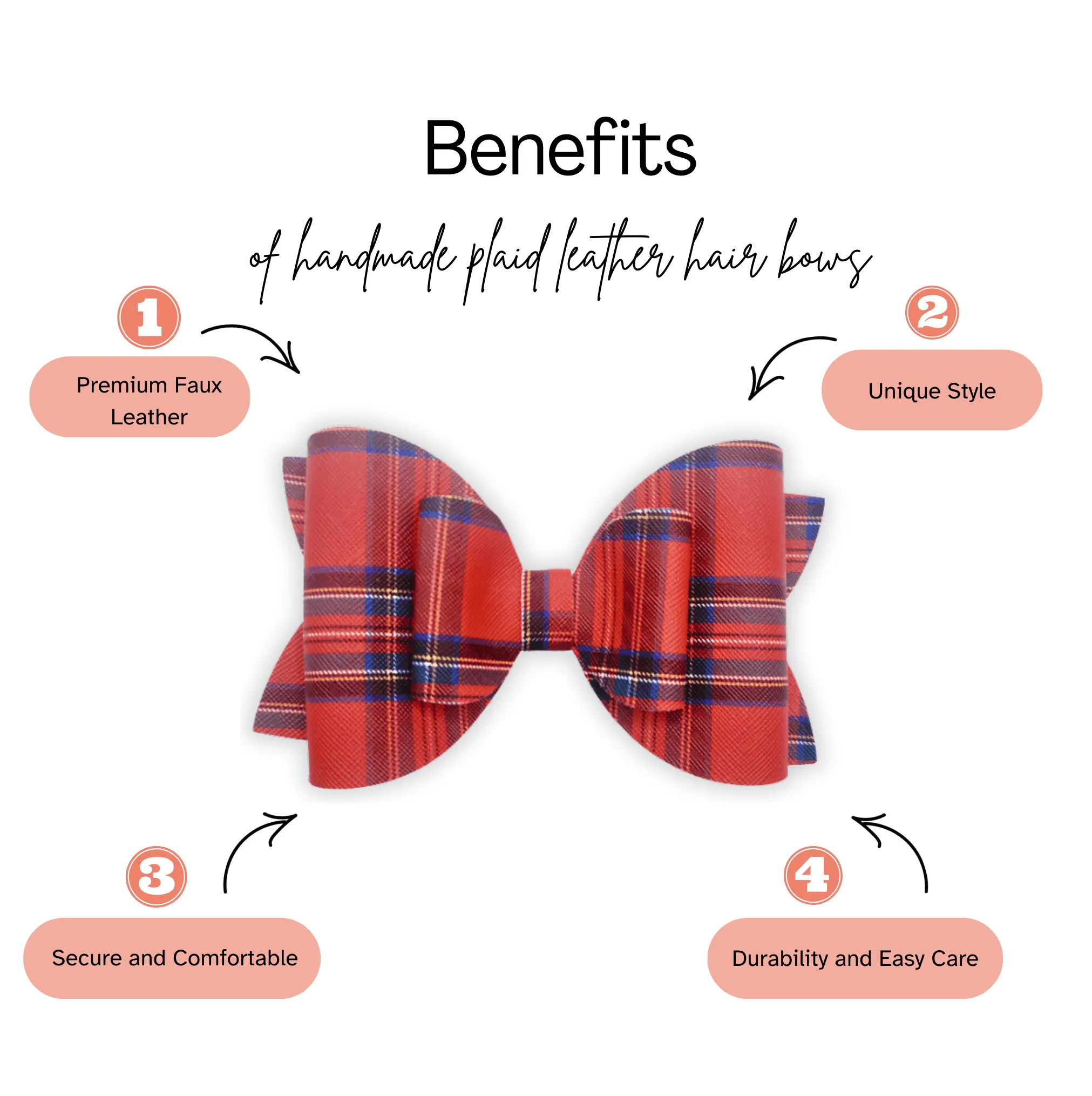 Rainbow Paid Leather Hair Bow