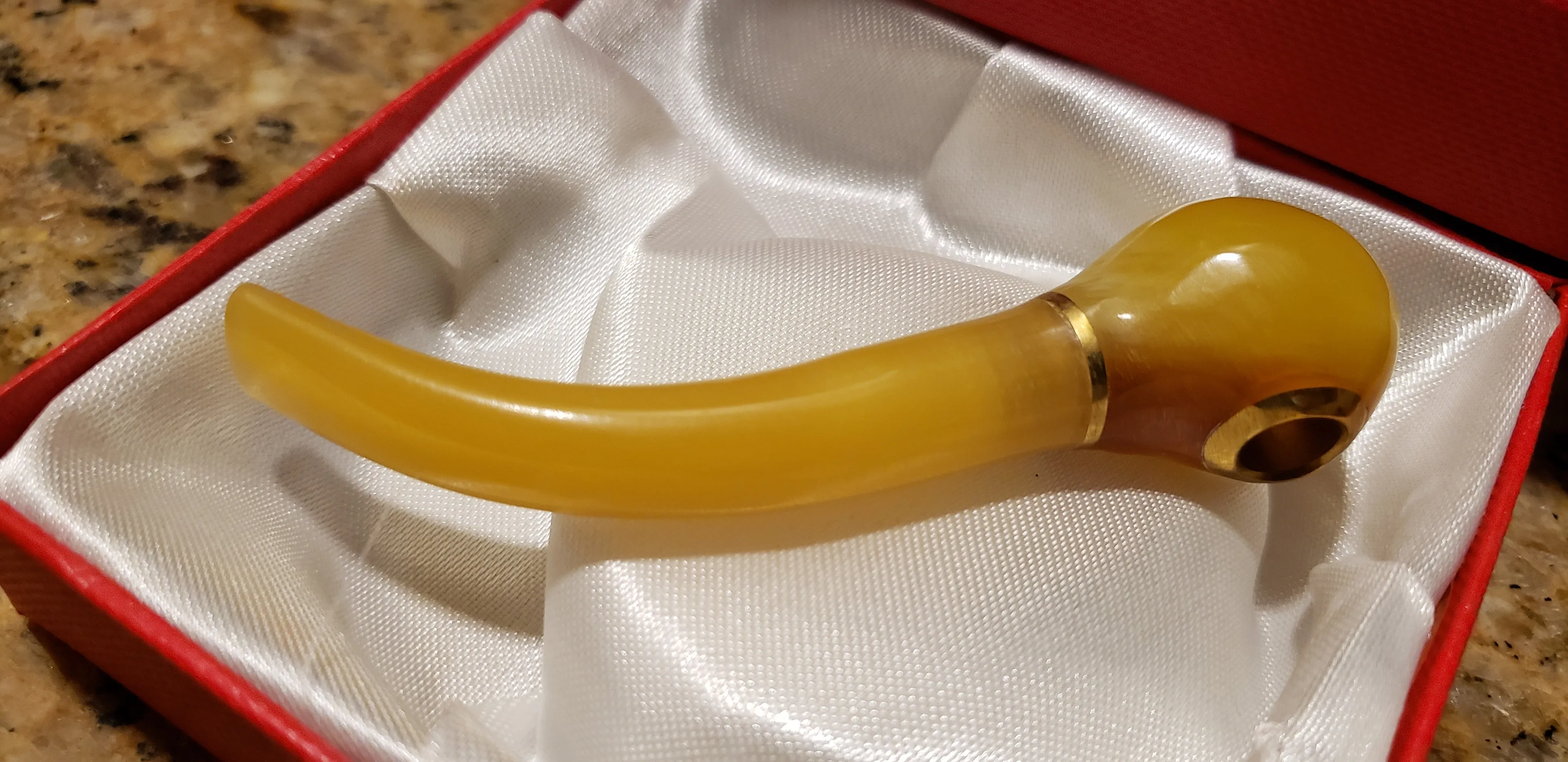 Rare Ancient Chinese Genuine Natural Yellow Jade HandCarved Cigarette Holder Gift A1940