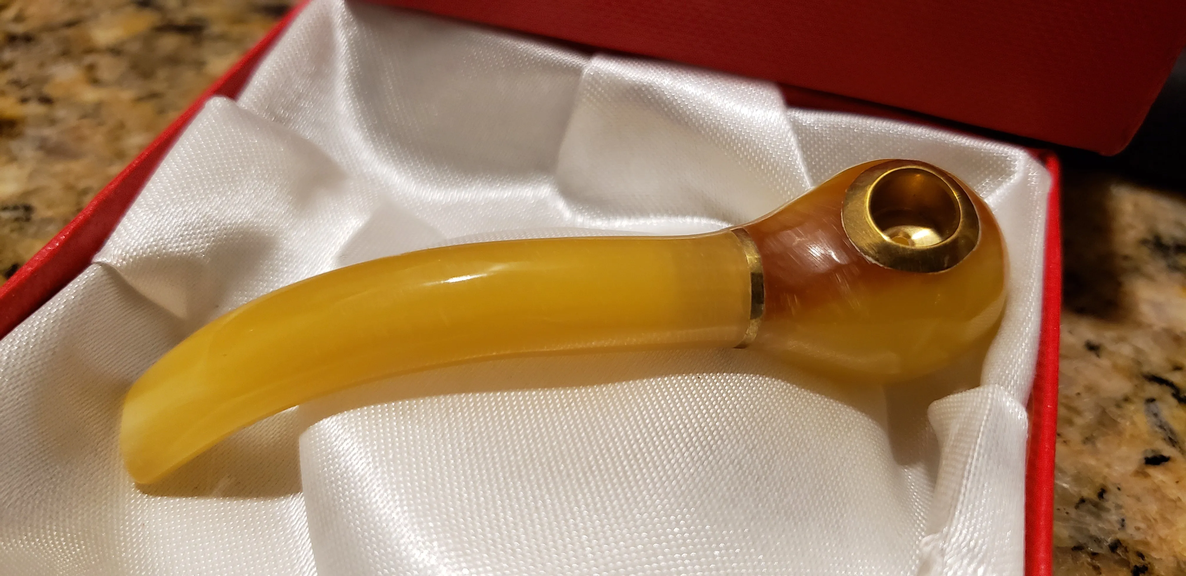 Rare Ancient Chinese Genuine Natural Yellow Jade HandCarved Cigarette Holder Gift A1940