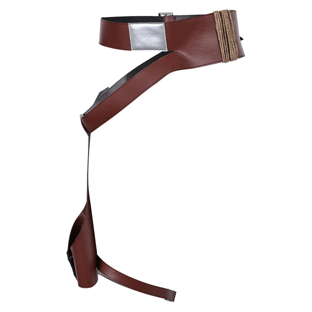 Rey Skywalker Movie Character Composite Leather Belt Gun Pouch Cosplay Costume Outfits Halloween Carnival Suit