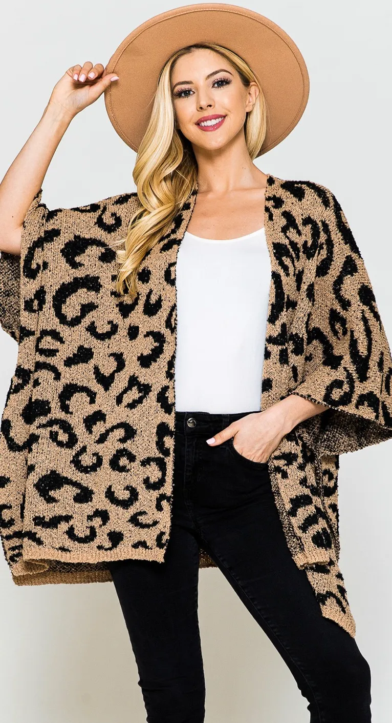 Say No Roar Kimono - Camel/Black