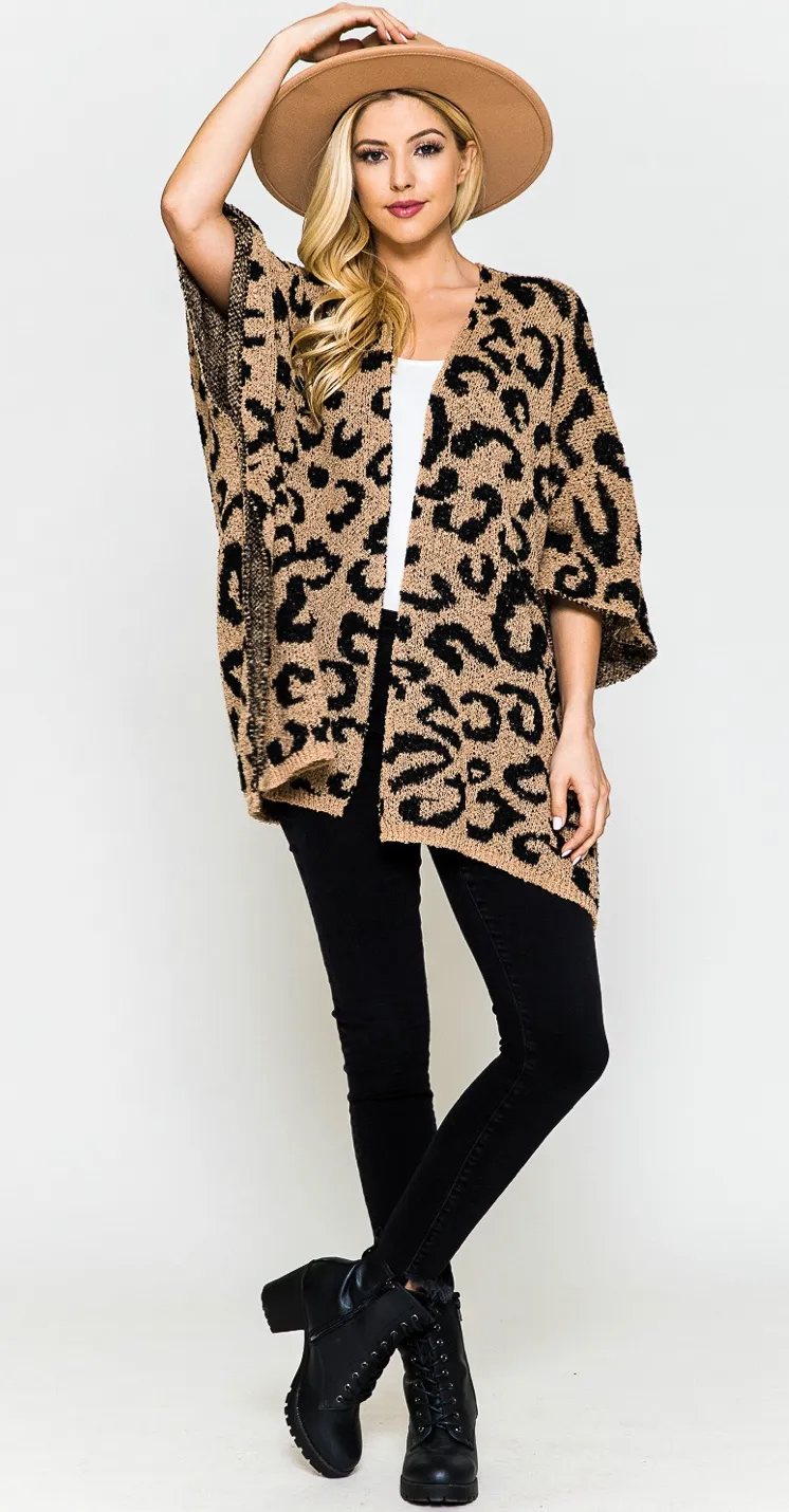 Say No Roar Kimono - Camel/Black