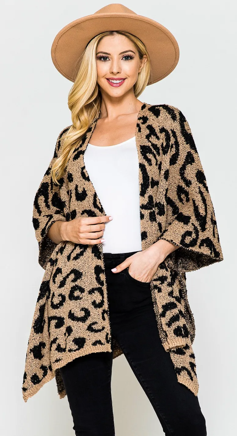 Say No Roar Kimono - Camel/Black
