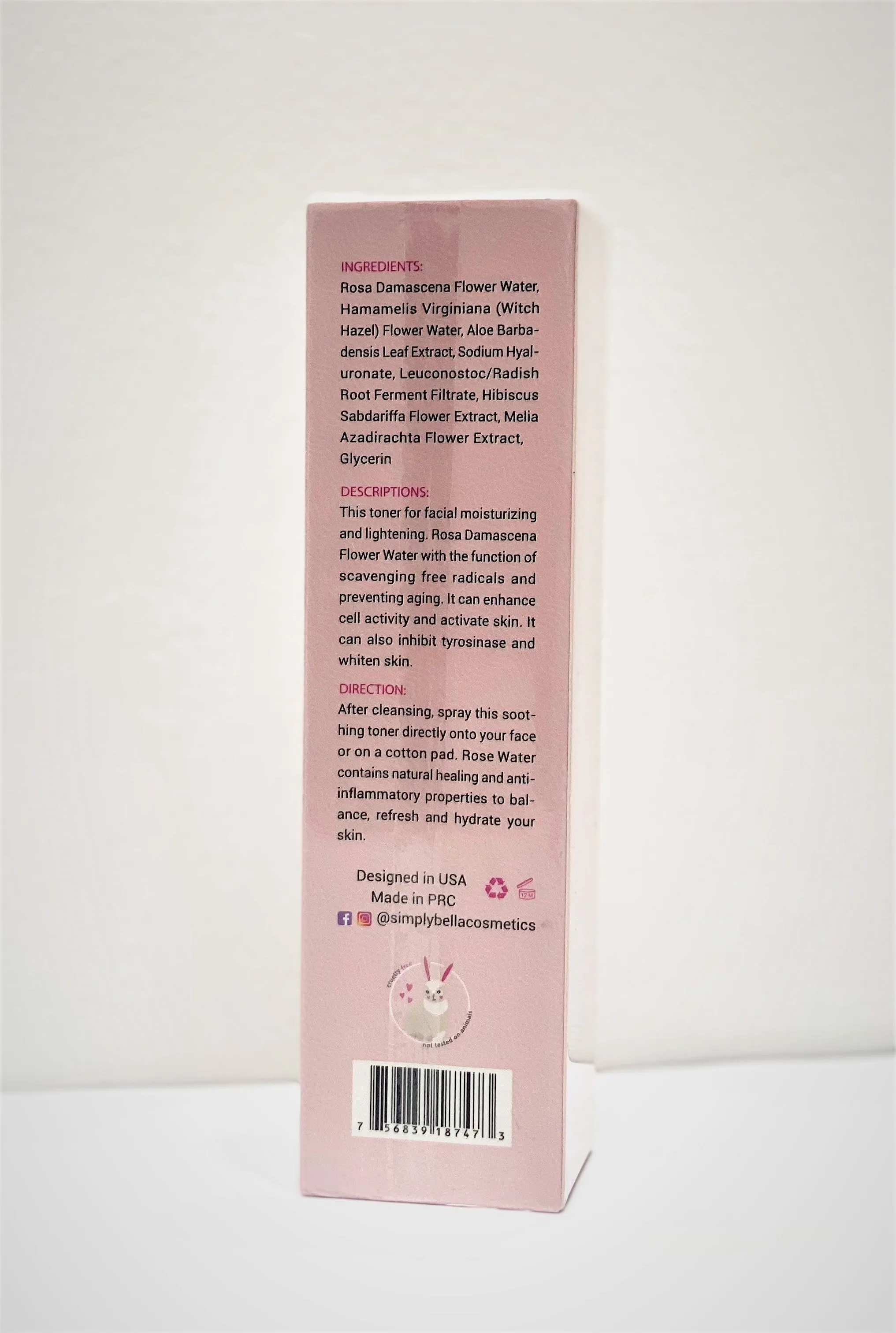 SIMPLY BELLA  HYDRATING & NOURISHING ROSE TONER
