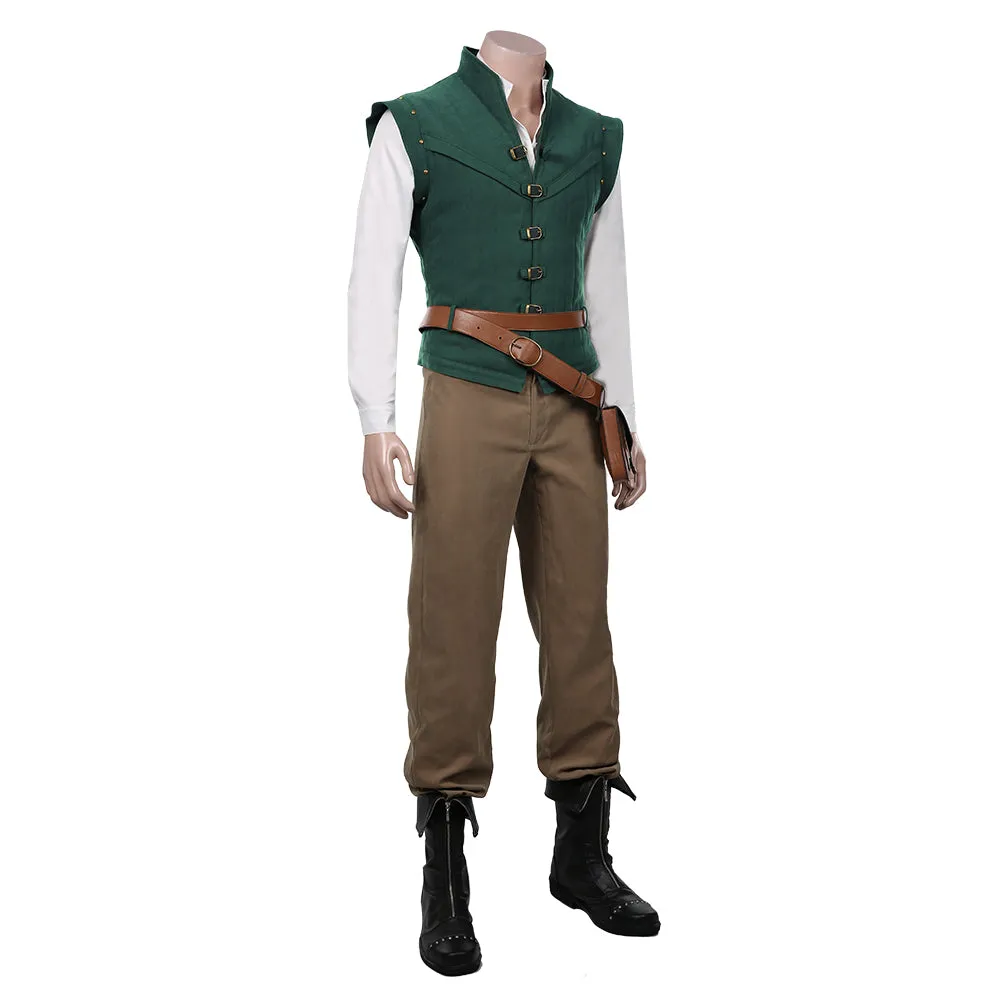 Tangled Halloween Carnival Suit Flynn Rider Cosplay Costume Vest Shirt Outfit