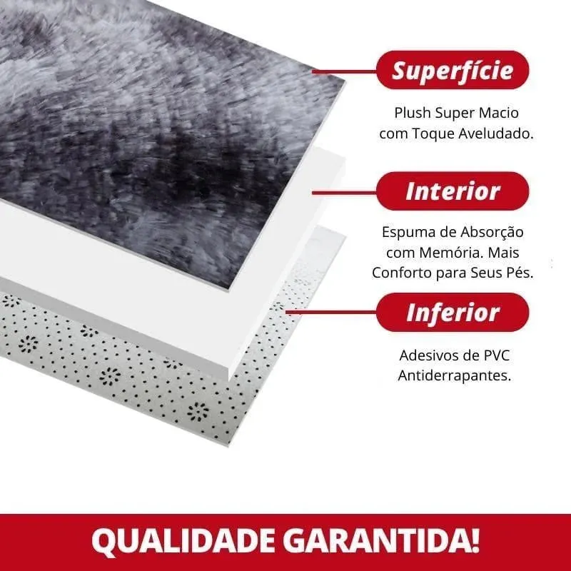 Tapete Liso Soft Felpudo Cinza
