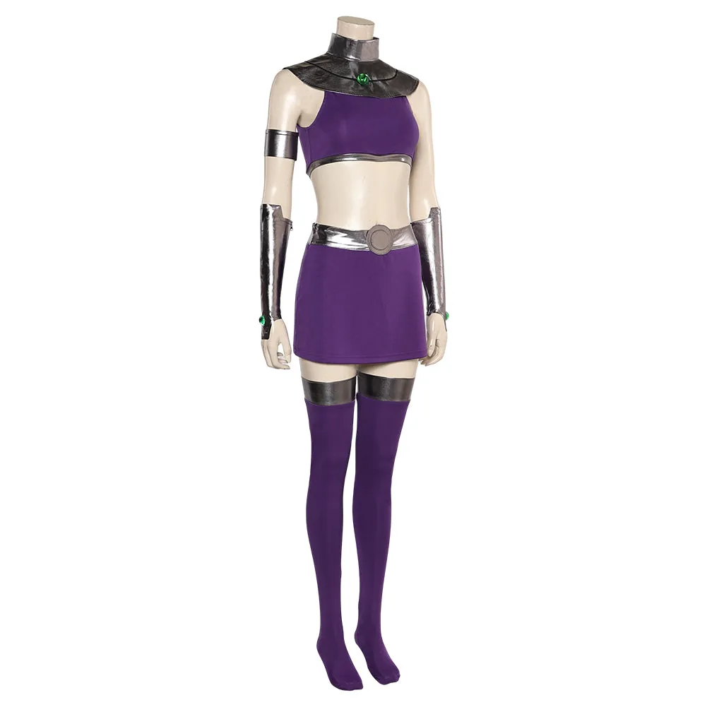 Teen Titans Koriand'r Cosplay Costume Purple Outfits Halloween Carnival Suit