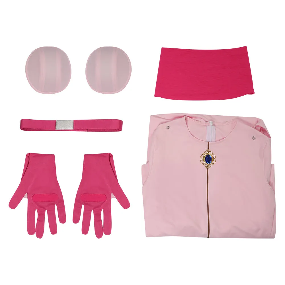 The Super Mario Bros. Movie Peach Cosplay Costume Jumpsuit Outfits Halloween Carnival Suit