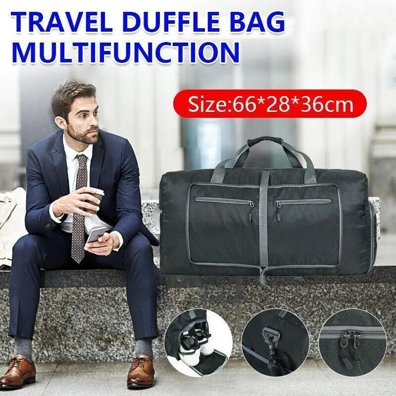 Travel Duffel Bag 1PC 66*28*36cm 66L Black Waterproof