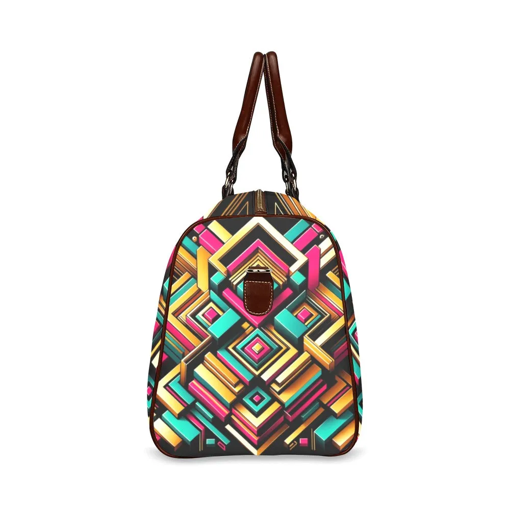 Urban Luxe Geometric Waterproof Duffel Bag