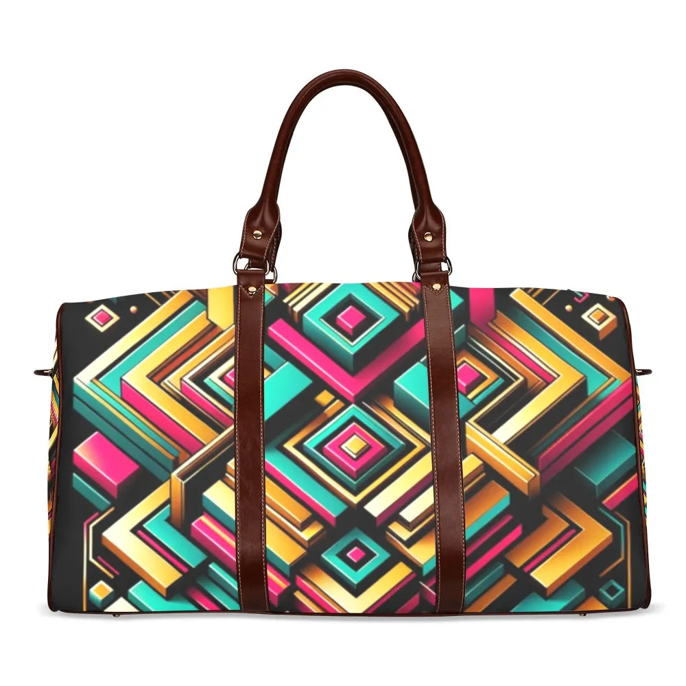 Urban Luxe Geometric Waterproof Duffel Bag