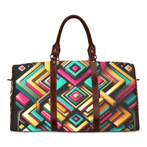 Urban Luxe Geometric Waterproof Duffel Bag