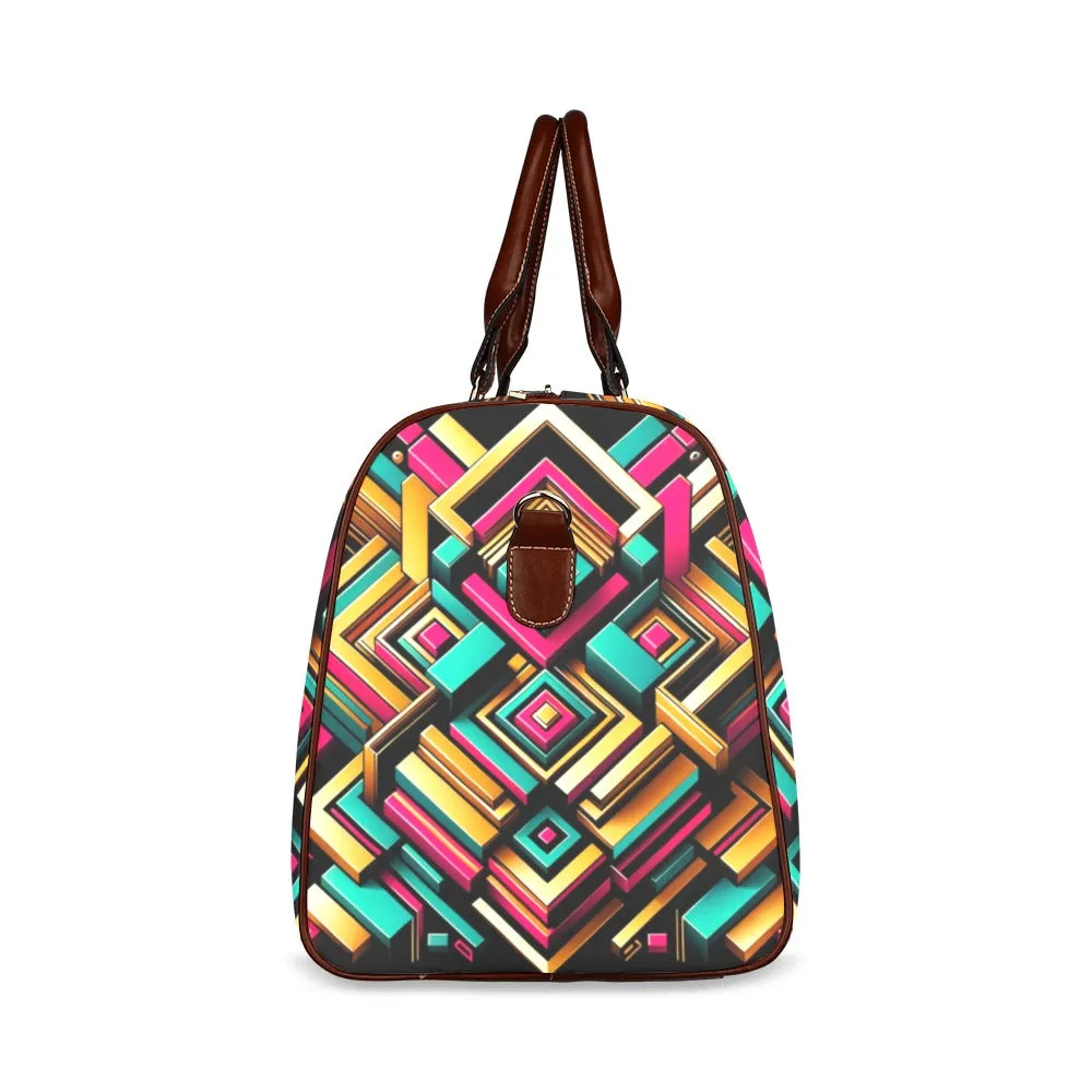 Urban Luxe Geometric Waterproof Duffel Bag