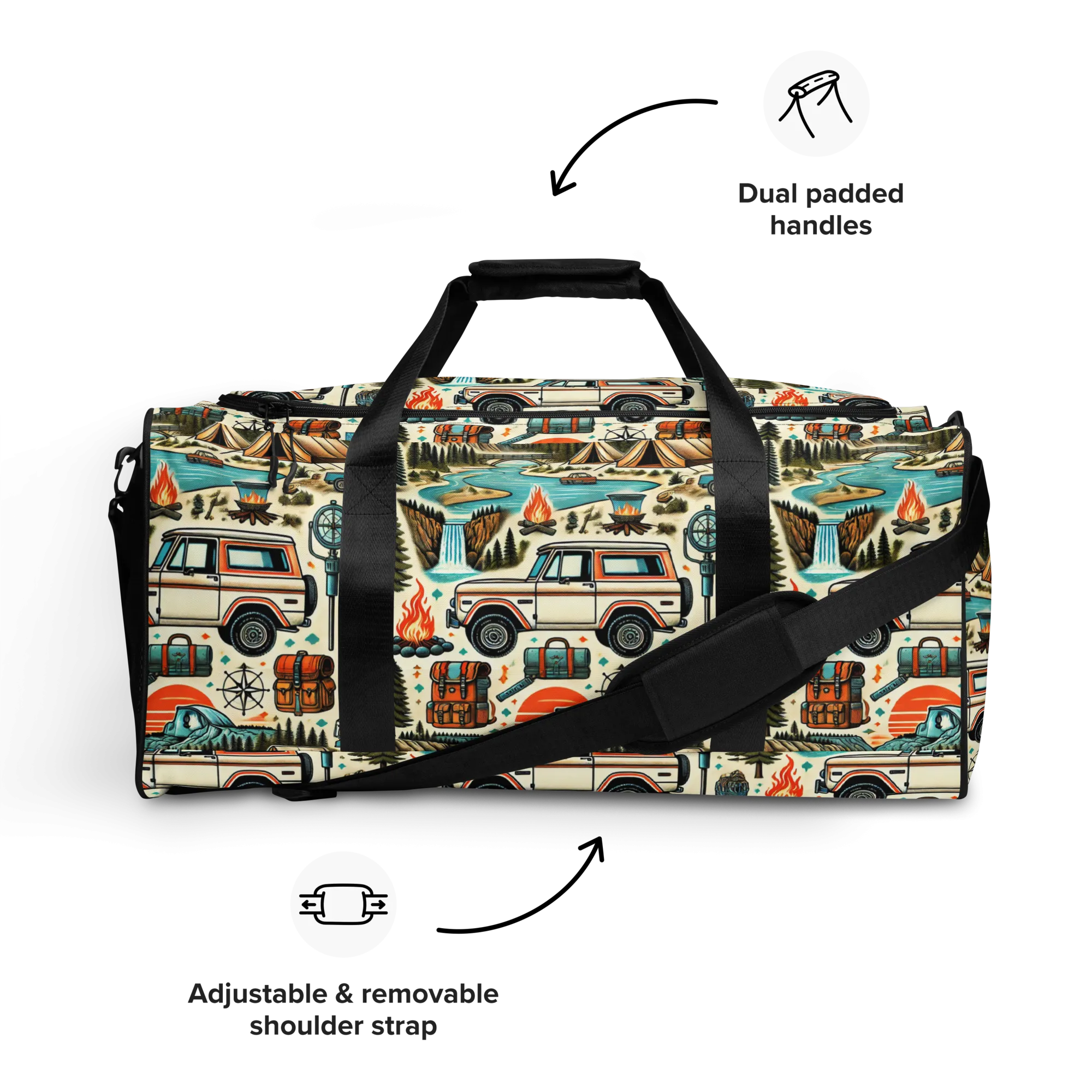 Vintage Bronco Adventure Duffel - Travel & Gym Bag