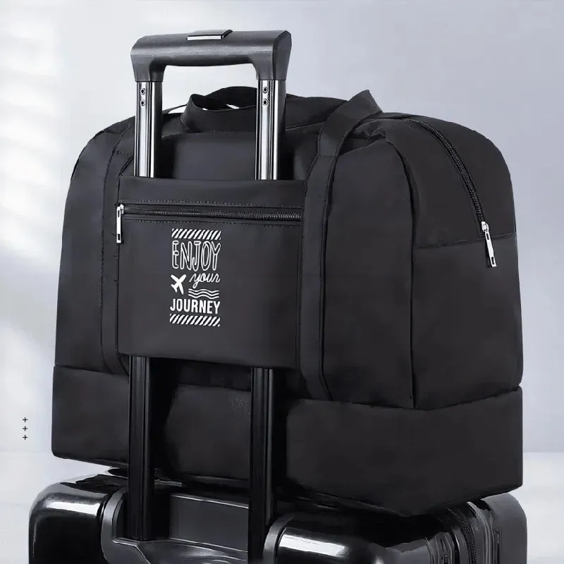 Waterproof Nylon Duffel Bag – Foldable Travel Suitcase with Large Capacity for Men & Women