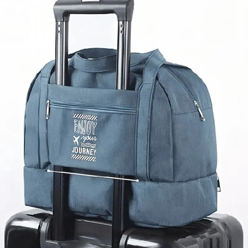 Waterproof Nylon Duffel Bag – Foldable Travel Suitcase with Large Capacity for Men & Women