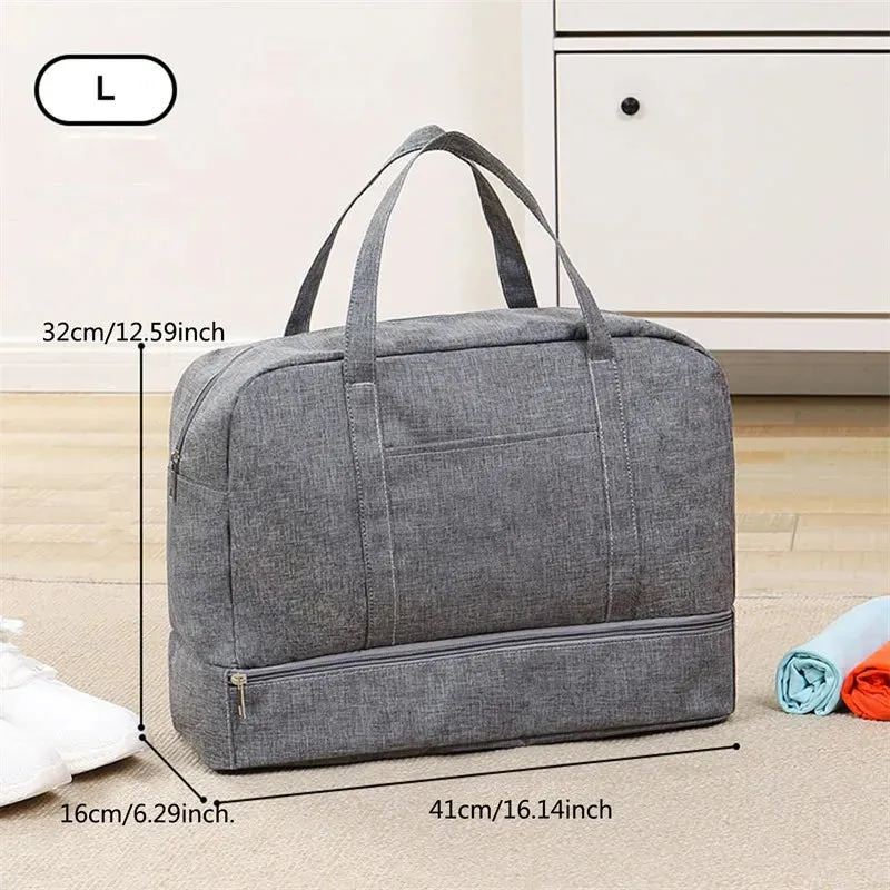 Waterproof Nylon Duffel Bag – Foldable Travel Suitcase with Large Capacity for Men & Women