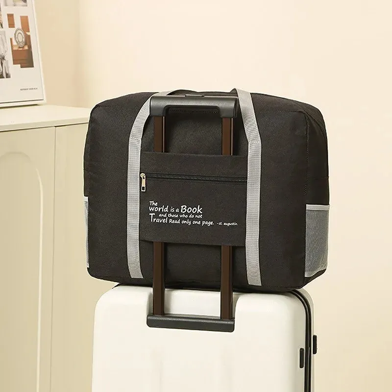Waterproof Nylon Duffel Bag – Foldable Travel Suitcase with Large Capacity for Men & Women