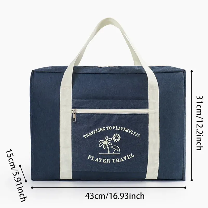 Waterproof Nylon Duffel Bag – Foldable Travel Suitcase with Large Capacity for Men & Women