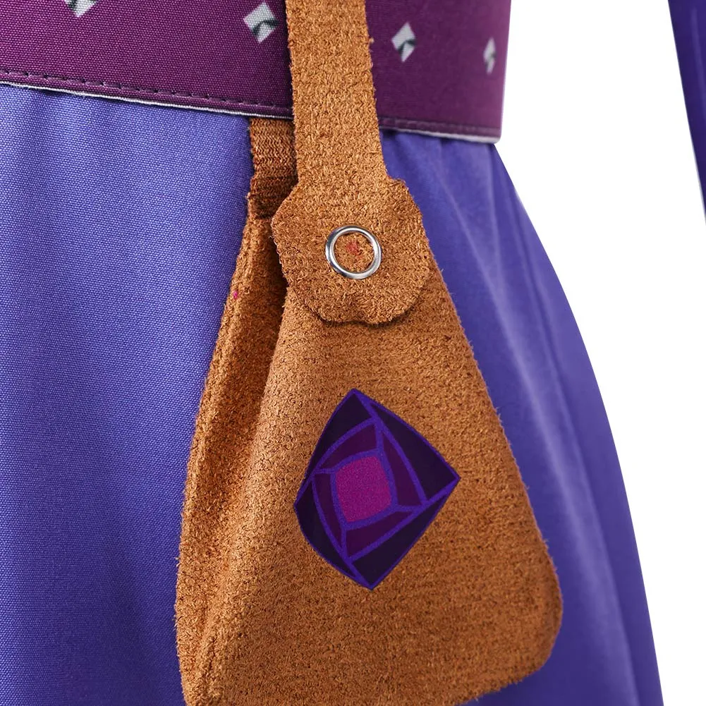 Wish Asha Purple Dress Kids Children Cosplay Costume Outfits Halloween Carnival Suit