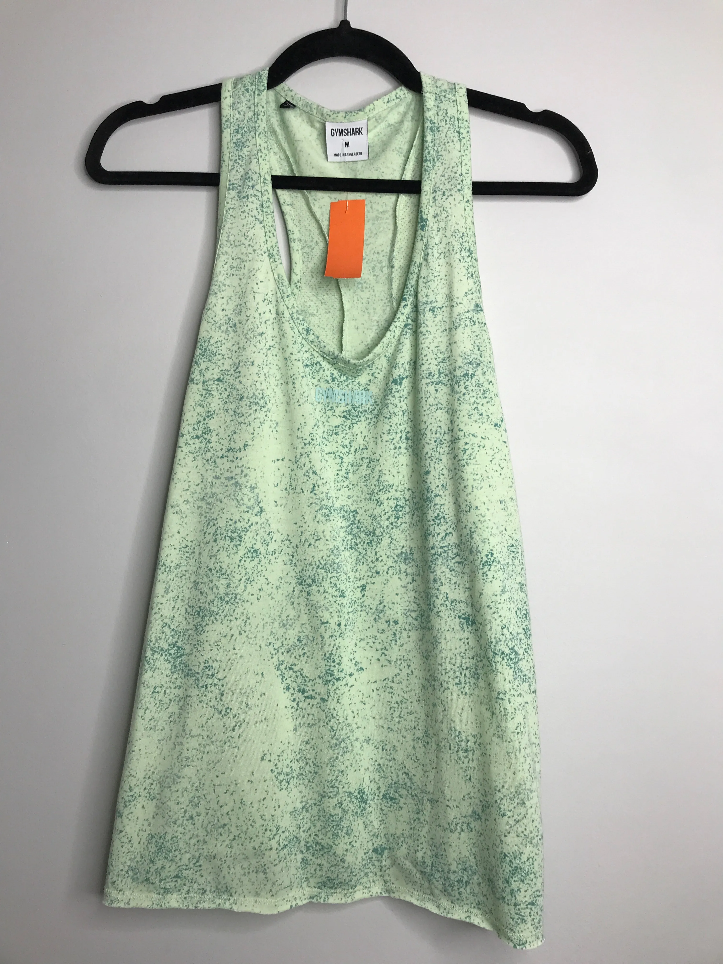 Womens Size Med Misses Green gym shark Athletic Top