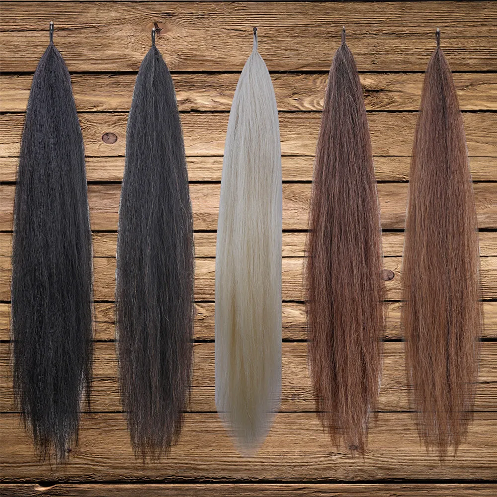 Y.J TAILS Dark Brown Natural Loop Top Tapered Bottom 28"-30" Horse Tail Extension aC3