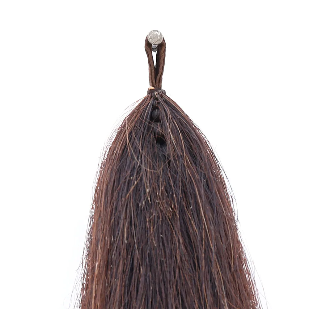 Y.J TAILS Dark Brown Natural Loop Top Tapered Bottom 28"-30" Horse Tail Extension aC3