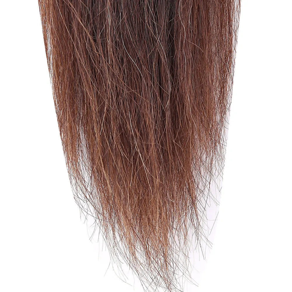 Y.J TAILS Dark Brown Natural Loop Top Tapered Bottom 28"-30" Horse Tail Extension aC3